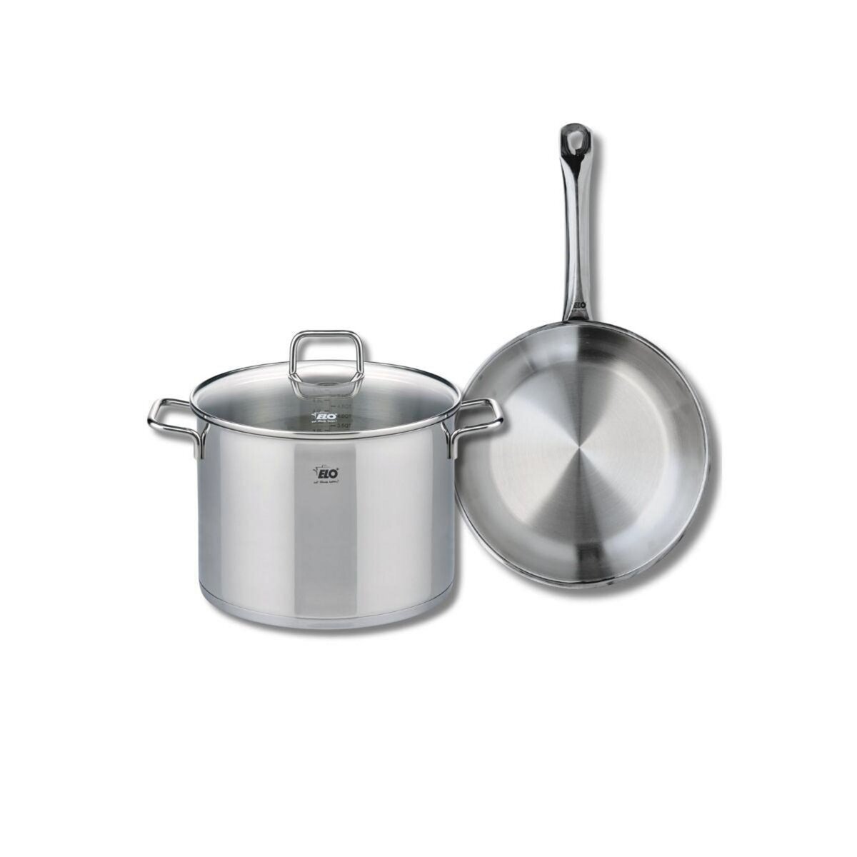 ELO Ensemble de 1 Poêle de cuisson 28 cm et 1 faitout 26 cm Elo Profi Citrin
