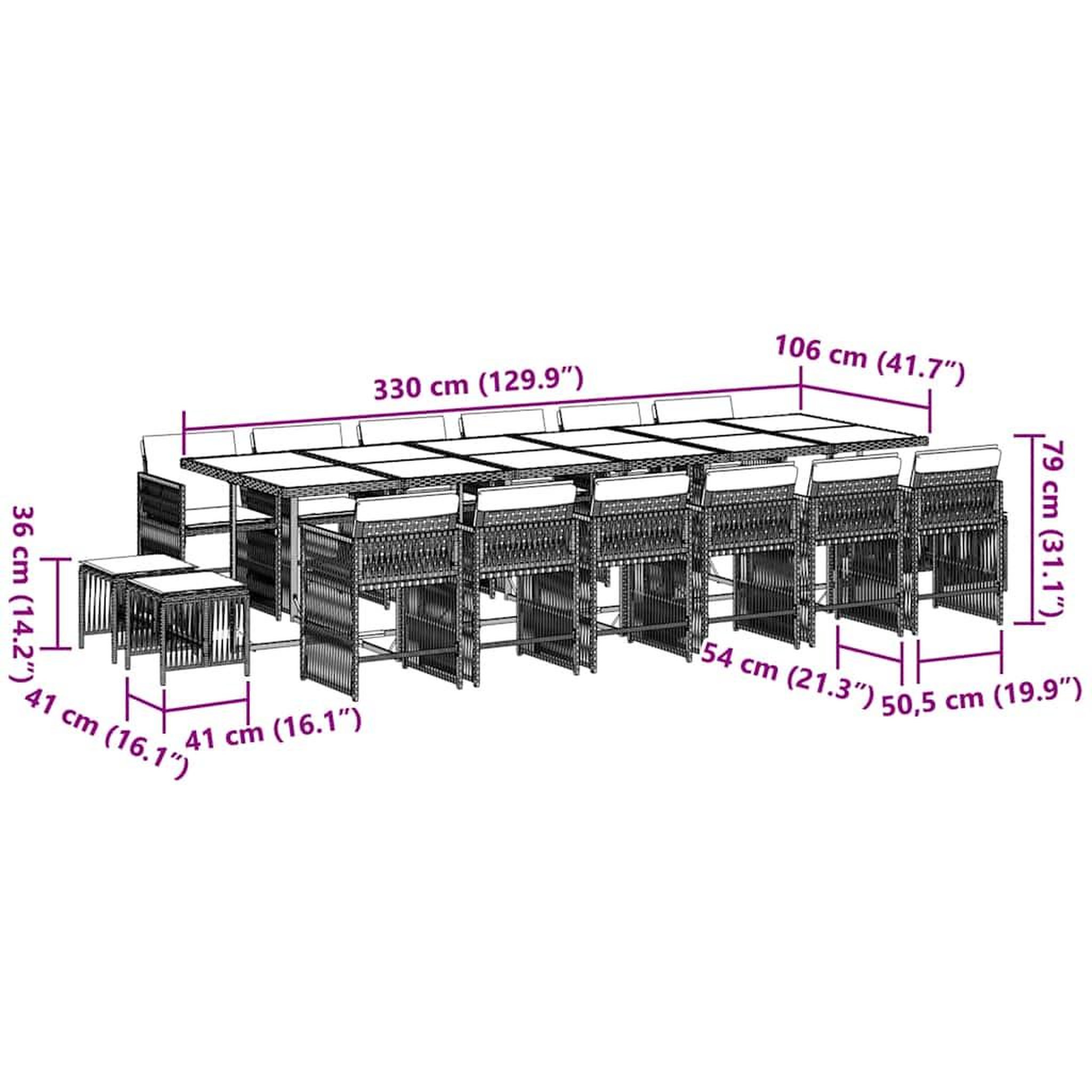 Voir la diapositive 6 : VIDAXL Ensemble a manger de jardin 17 pcs coussins noir resine tressee