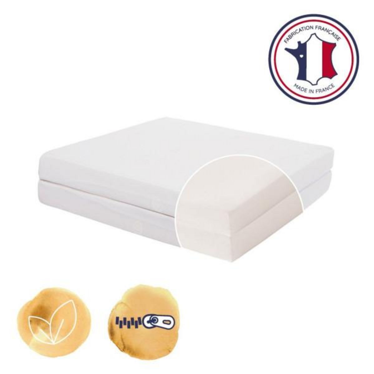 CANDIDE Matelas Bébé Pliant 2 Parties TINEO 60x120x7cm Essentiel Fabriqué En France - Garantie 5 ans