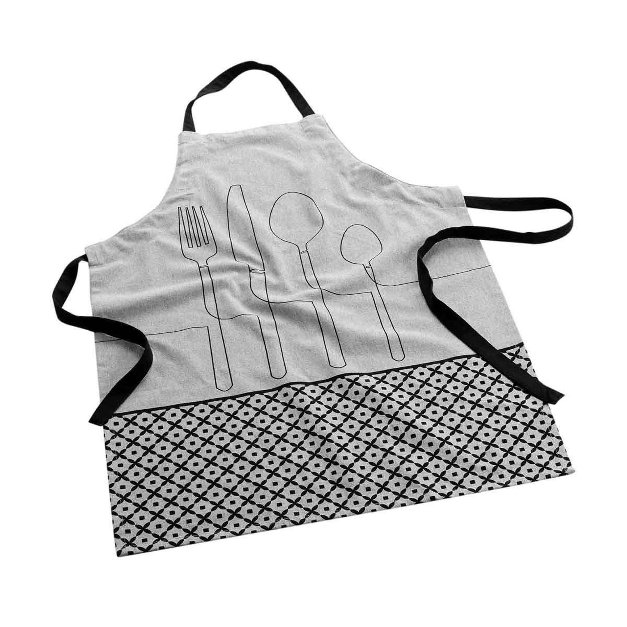 Voir la diapositive 1 : Douceur d'Intérieur Tablier en coton recyclé  cuisiline  84cm gris chiné