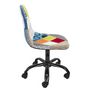 Voir la diapositive 6 : TOILINUX Chaise de bureau Patchwork réglable en hauteur avec 5 roulettes - Multicouleur