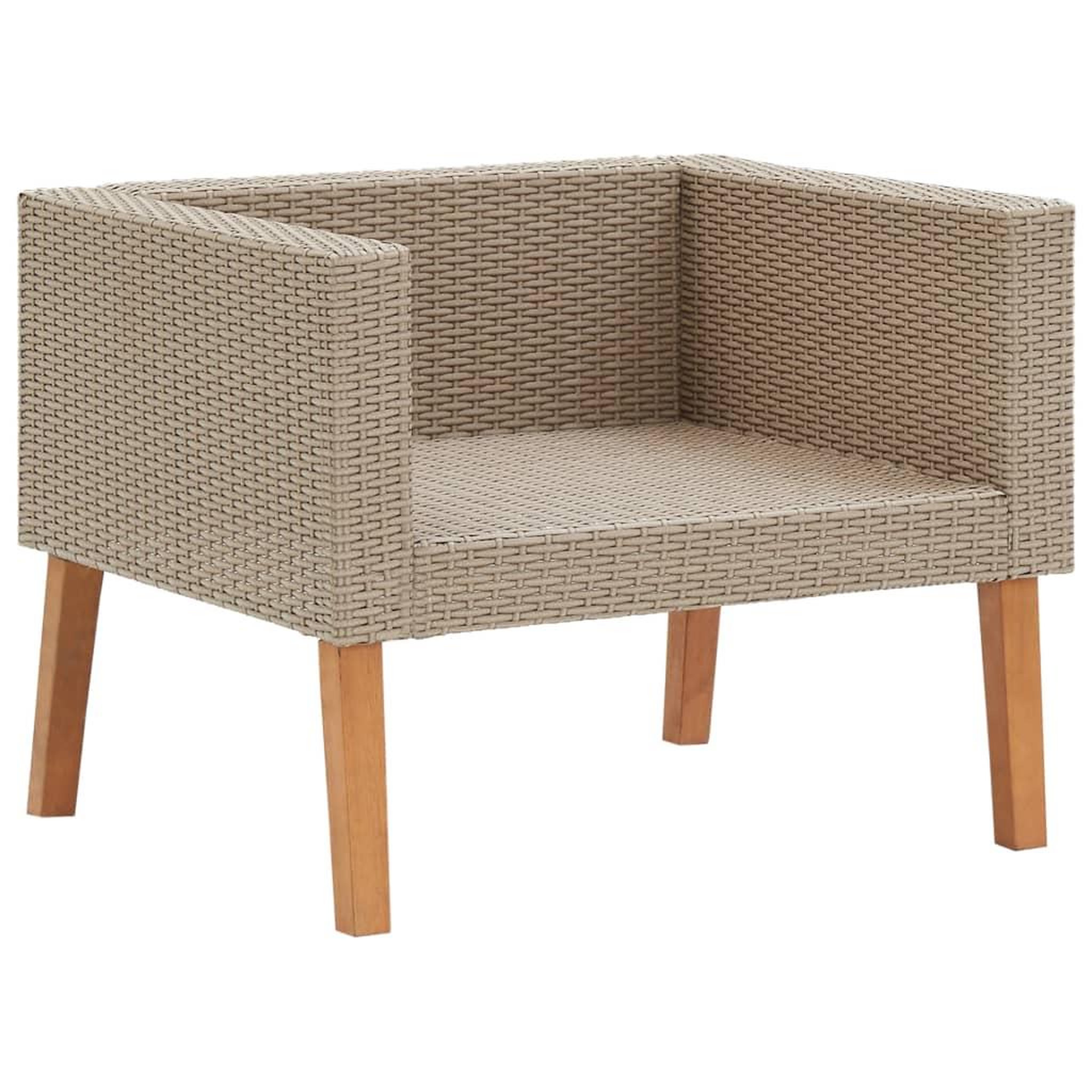 Voir la diapositive 5 : VIDAXL Salon de jardin 5 pcs avec coussins Resine tressee Beige