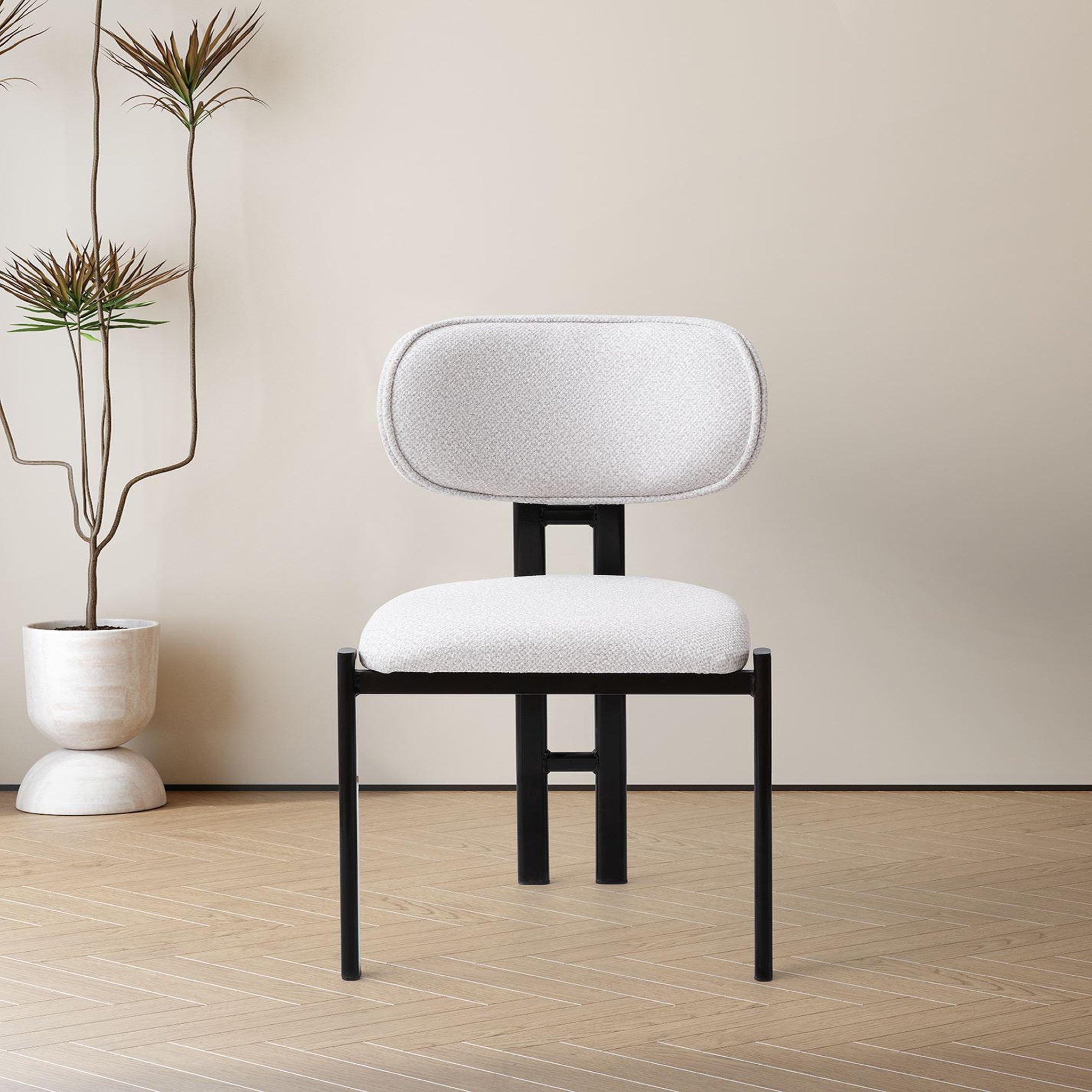 Voir la diapositive 2 : Habitat et Jardin Ensemble de chaises (2 pièces) en métal  muriz  - blanc cassé