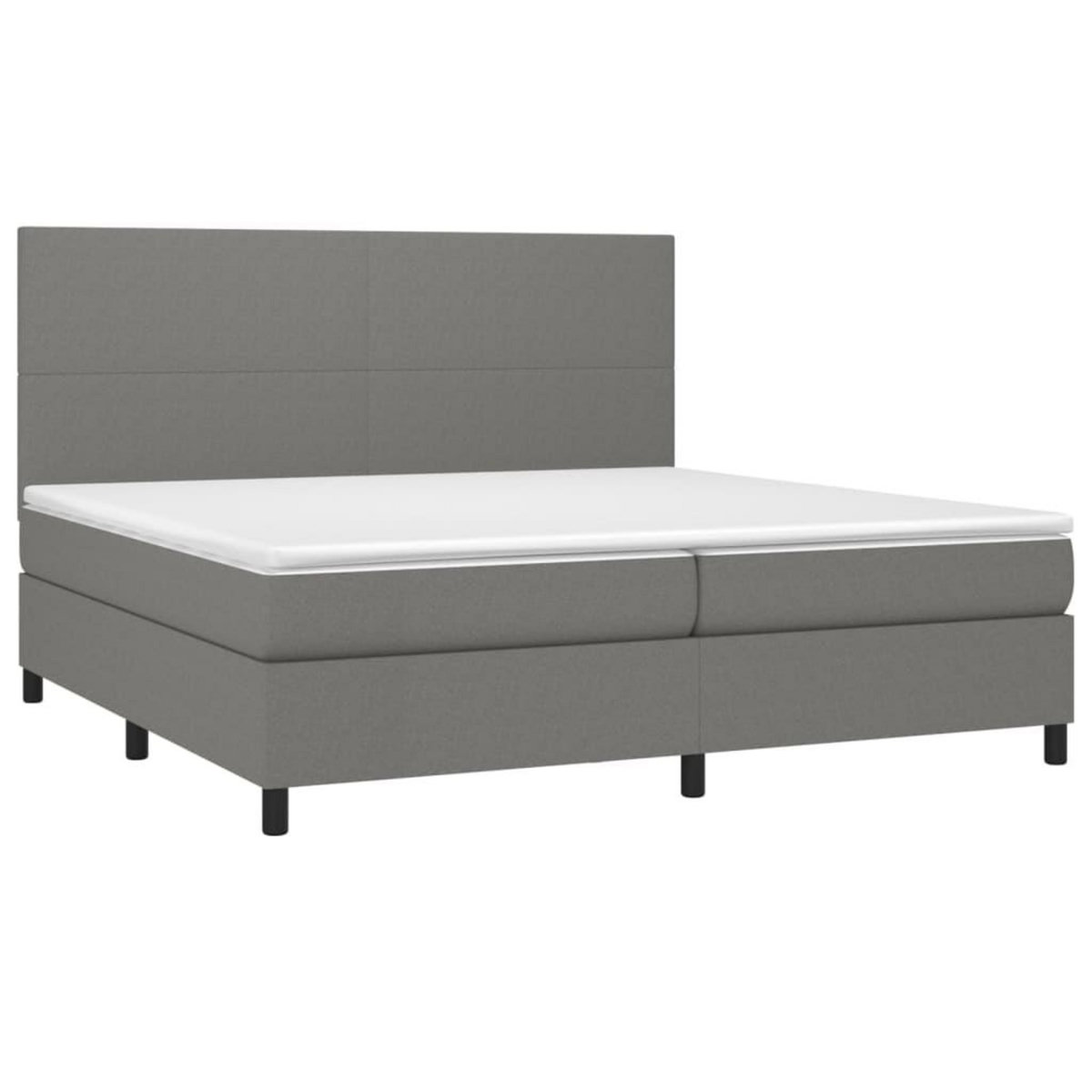 VIDAXL Sommier a lattes de lit avec matelas Gris fonce 200x200cm Tissu