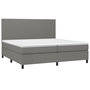 Voir la diapositive 3 : VIDAXL Sommier a lattes de lit avec matelas Gris fonce 200x200cm Tissu