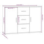 Voir la diapositive 6 : VIDAXL Buffet Gris beton 91x29,5x65 cm Bois d'ingenierie