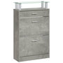 Voir la diapositive 5 : VIDAXL Armoire a chaussures Gris beton 63x24x104 cm Bois d'ingenierie