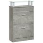 Voir la diapositive 5 : VIDAXL Armoire a chaussures Gris beton 63x24x104 cm Bois d'ingenierie