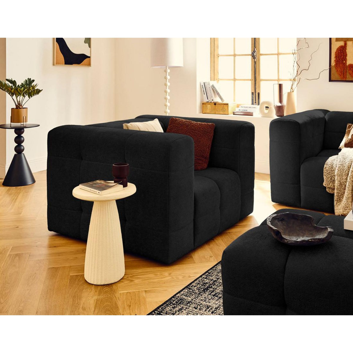 LISA DESIGN Suzano - fauteuil en tissu texturé