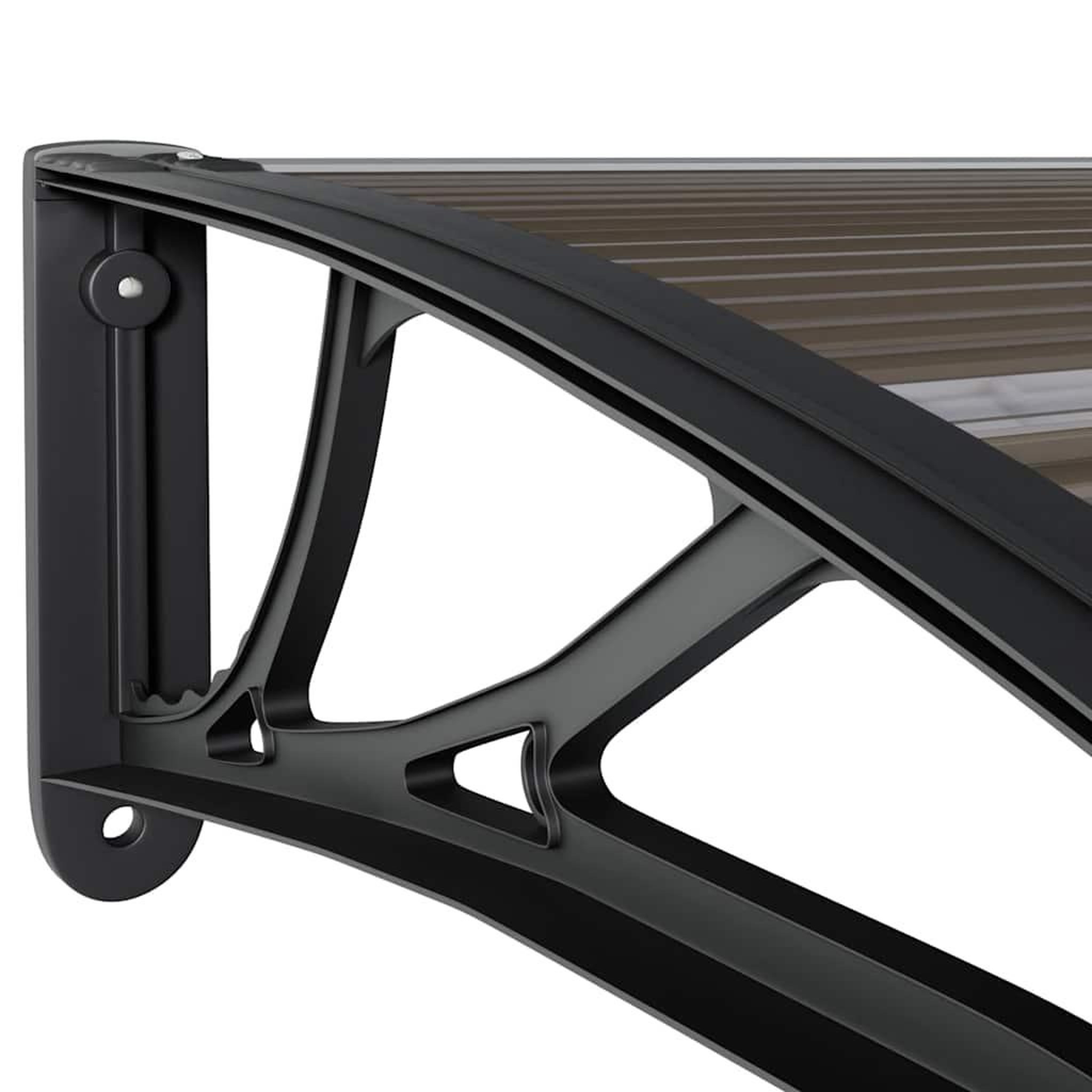 Voir la diapositive 5 : VIDAXL Auvent de porte Noir 350x75 cm Polycarbonate