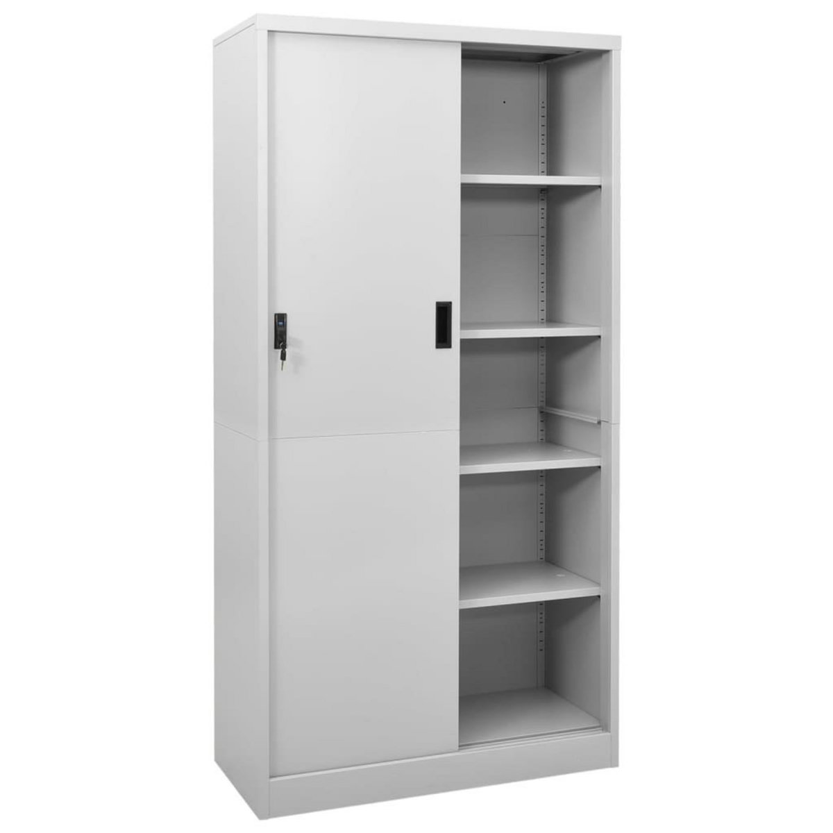 VIDAXL Armoire a bureau porte coulissante Gris clair 90x40x180cm Acier