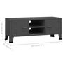 Voir la diapositive 6 : VIDAXL Meuble TV industriel Anthracite 105x35x42 cm Metal