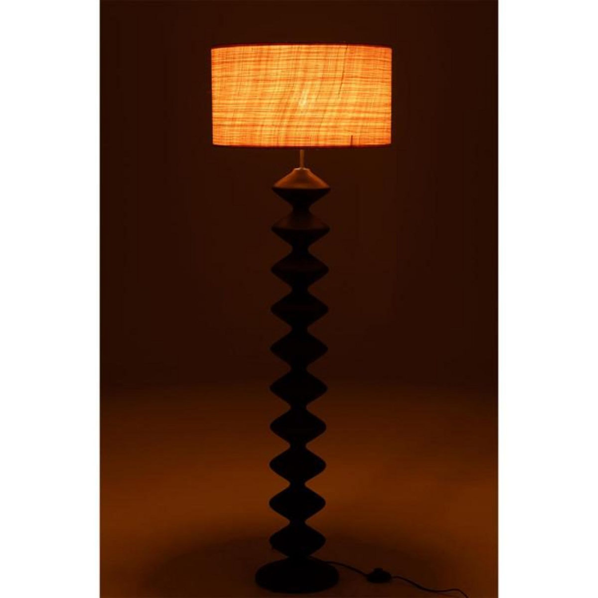 Paris Prix Lampadaire en Bois  Chenille  156cm Noir