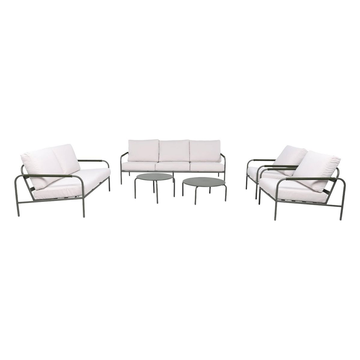 SWEEEK Salon de jardin LUANDA en acier, 7 places