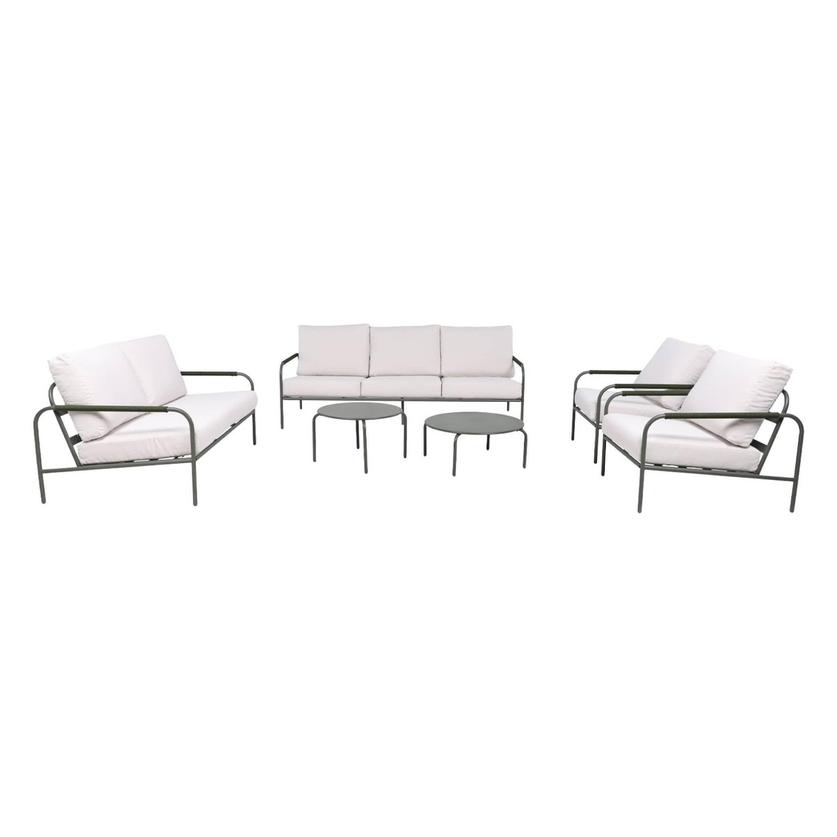 SWEEEK Salon de jardin LUANDA en acier, 7 places