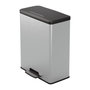 Voir la diapositive 1 : CURVER Poubelle Rectangle - DECO BIN - CURVER - 65L - Design moderne - 49 x 29 x 61 cm - Gris métallisé