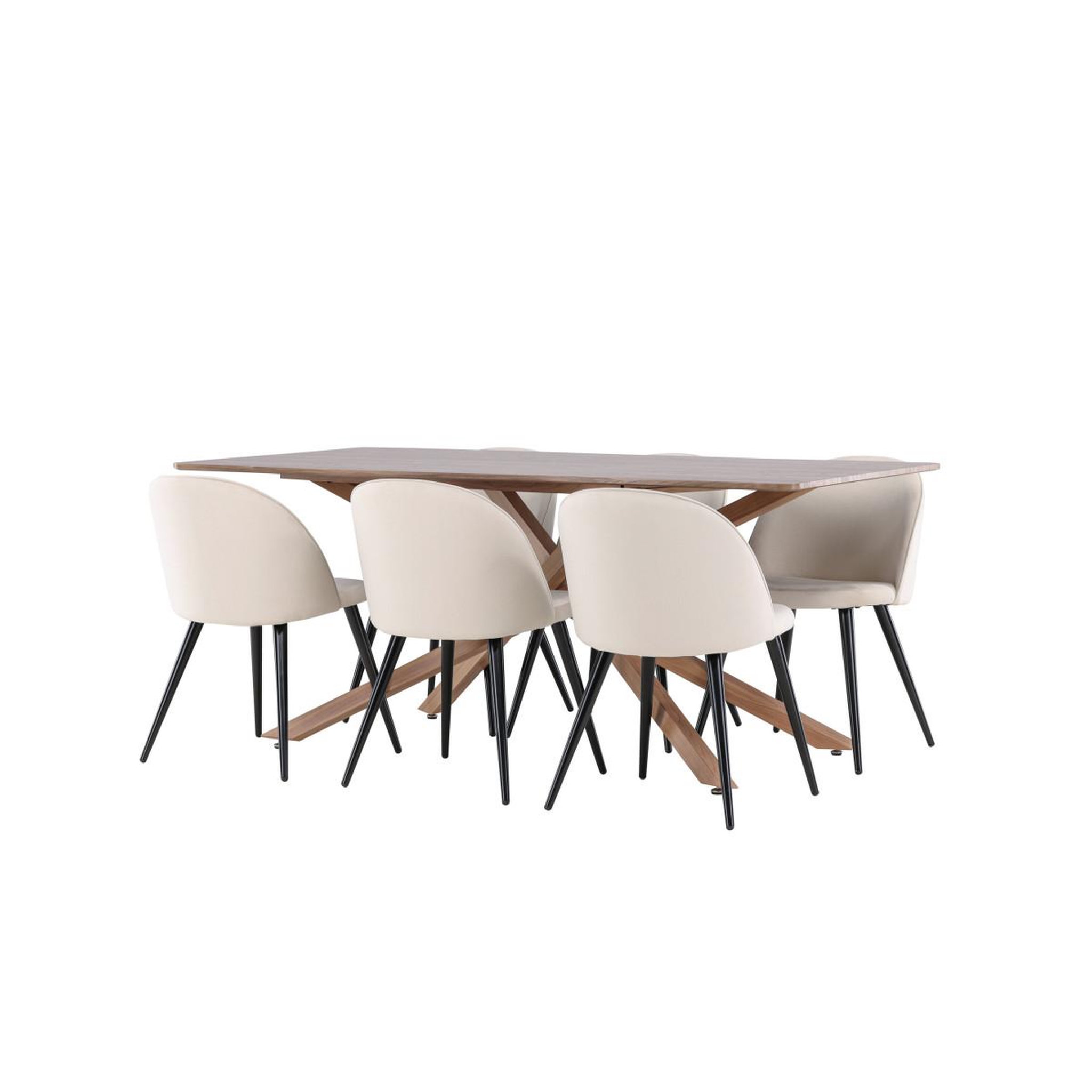 Voir la diapositive 5 : Paris Prix Ensemble table à manger & 6 chaises  piazza  180cm naturel & beige
