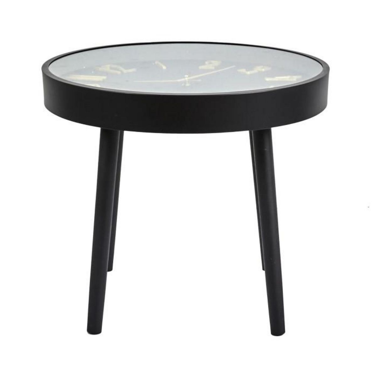 Paris Prix Table d'Apppoint Horloge  Lounge  50cm Noir