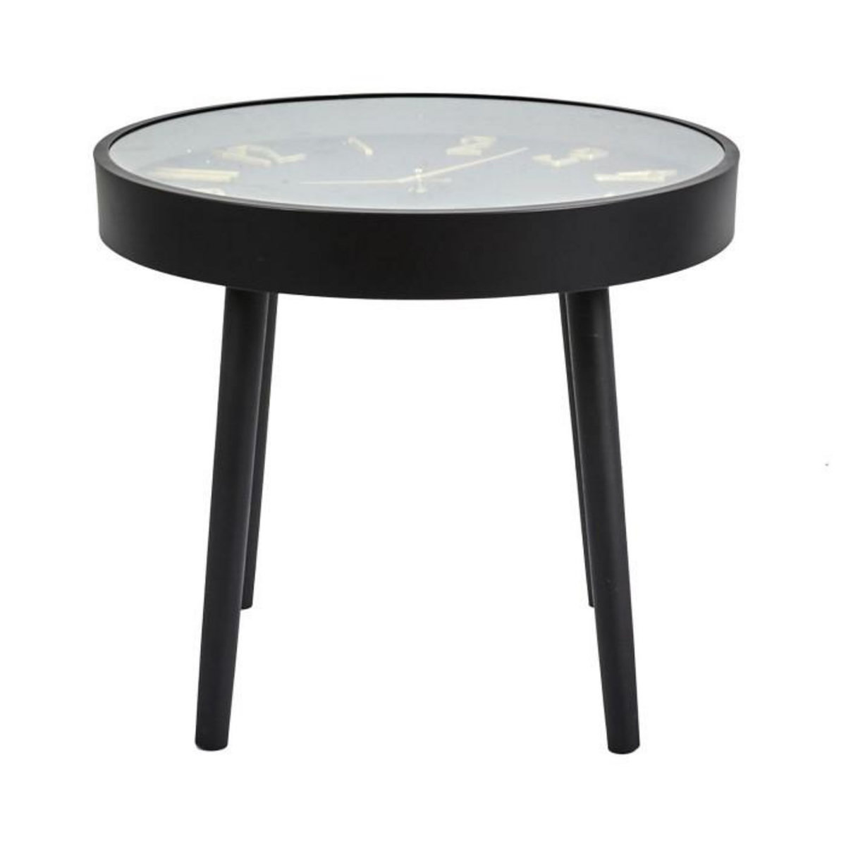 Paris Prix Table d'Apppoint Horloge  Lounge  50cm Noir