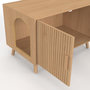 Voir la diapositive 6 : ID MARKET Maison de toilette chat cache-litière JULIETTE avec doubles portes lattes tasseau bois coloris chêne