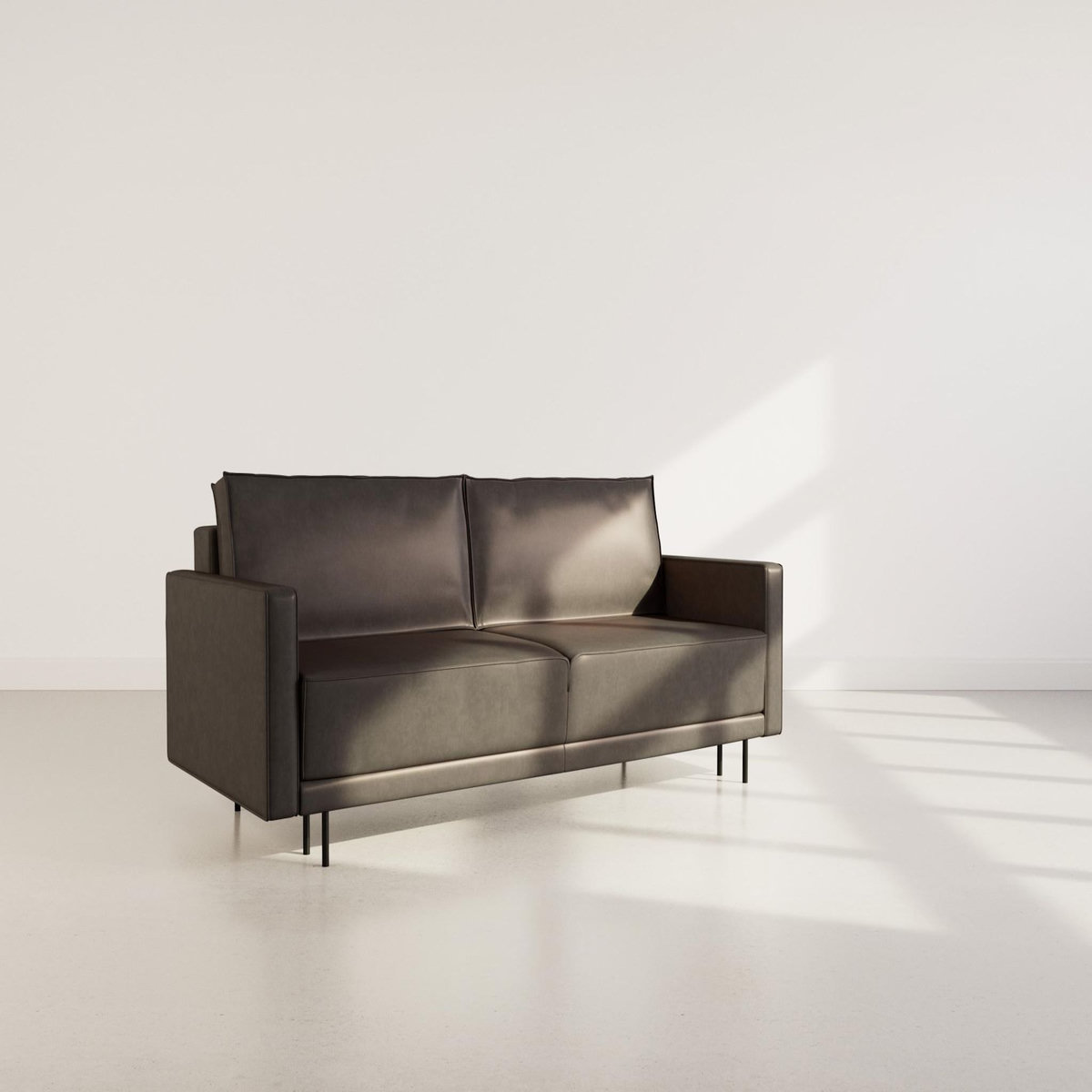 LISA DESIGN Charlie - canapé droit 3 places convertible avec coffre en simili