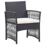 Voir la diapositive 2 : VIDAXL Fauteuils de jardin avec coussins lot de 2 Noir Resine tressee
