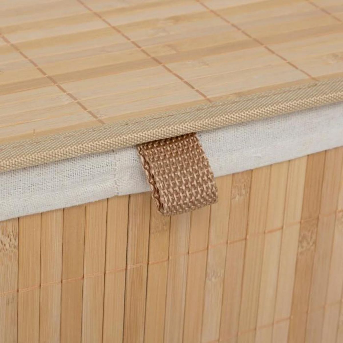 FIVE Panier à Linge Double  Bambou  100L Naturel