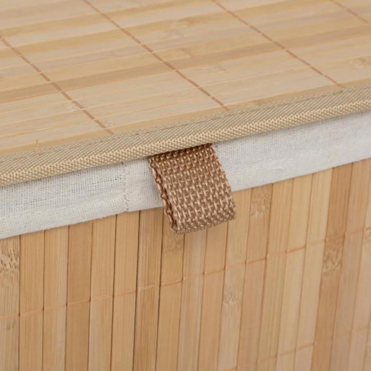 FIVE Panier à Linge Double  Bambou  100L Naturel