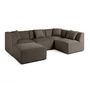 Voir la diapositive 2 : LISA DESIGN Nova - canapé modulable d'angle droit - 5 places - avec pouf d'appoint - en velours