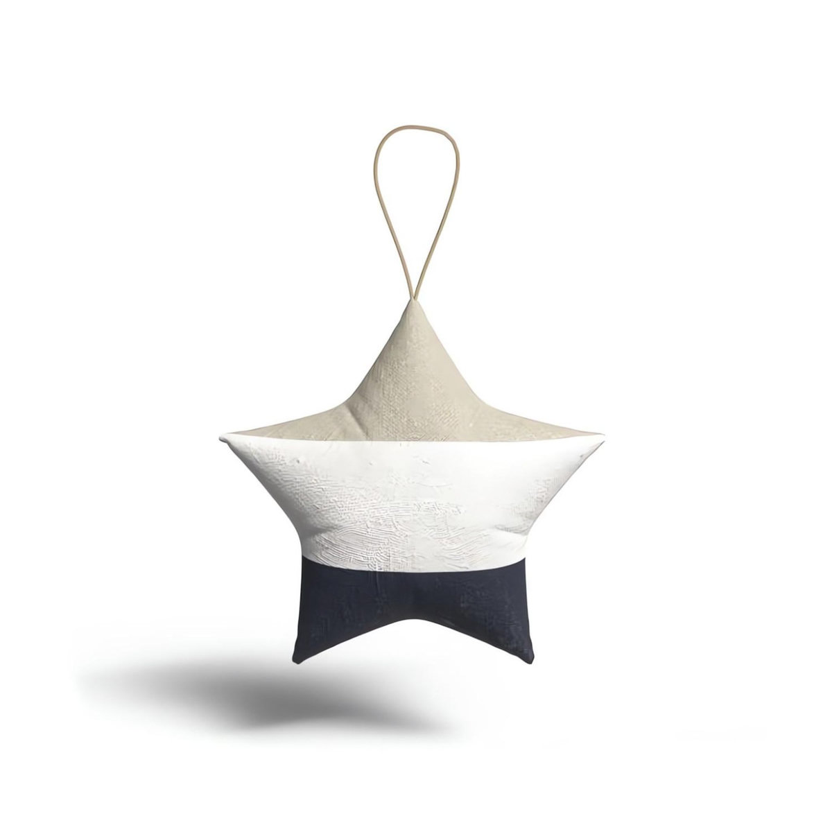 SOLEIL D'OCRE Etoile à suspendre en coton 12x12 cm ESPRIT MARIN, par Soleil d'Ocre