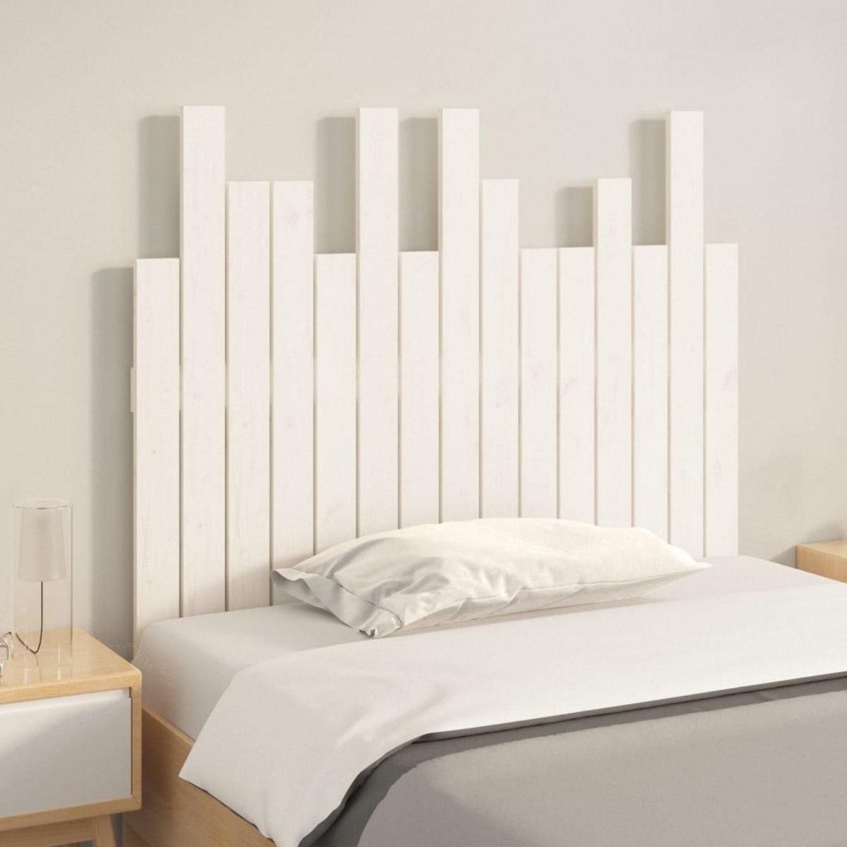 VIDAXL Tete de lit murale Blanc 95,5x3x80 cm Bois massif de pin