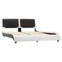 VIDAXL Cadre de lit avec LED Blanc et noir Similicuir 140 x 200 cm