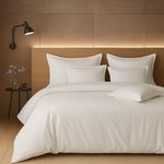 Home collection Parure housse de couette 2 pers 200x200 percale de coton - percale blanc