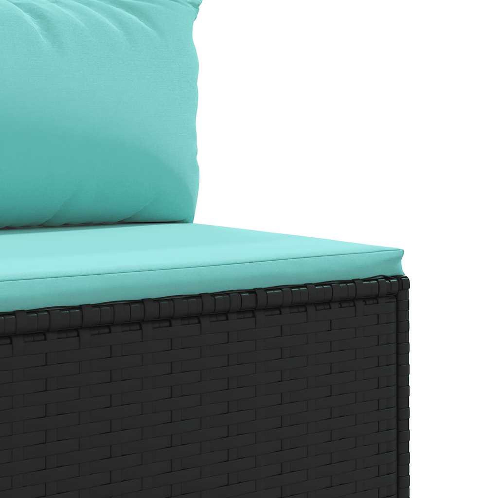 Voir la diapositive 5 : VIDAXL Salon de jardin 6 pcs avec coussins Noir Resine tressee