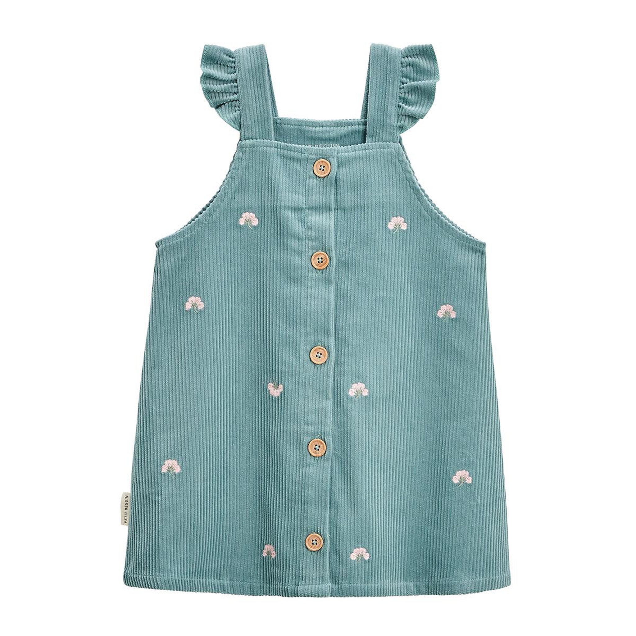 Petit Béguin Robe bébé en velours côtelé Naya. Coloris disponibles : Bleu