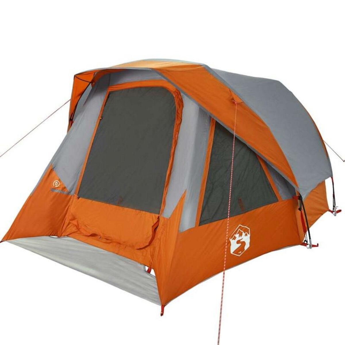 VIDAXL Tente de camping de cabine 4 personnes gris orange imperméable