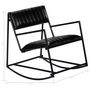 Voir la diapositive 6 : VIDAXL Chaise a bascule Noir Cuir veritable