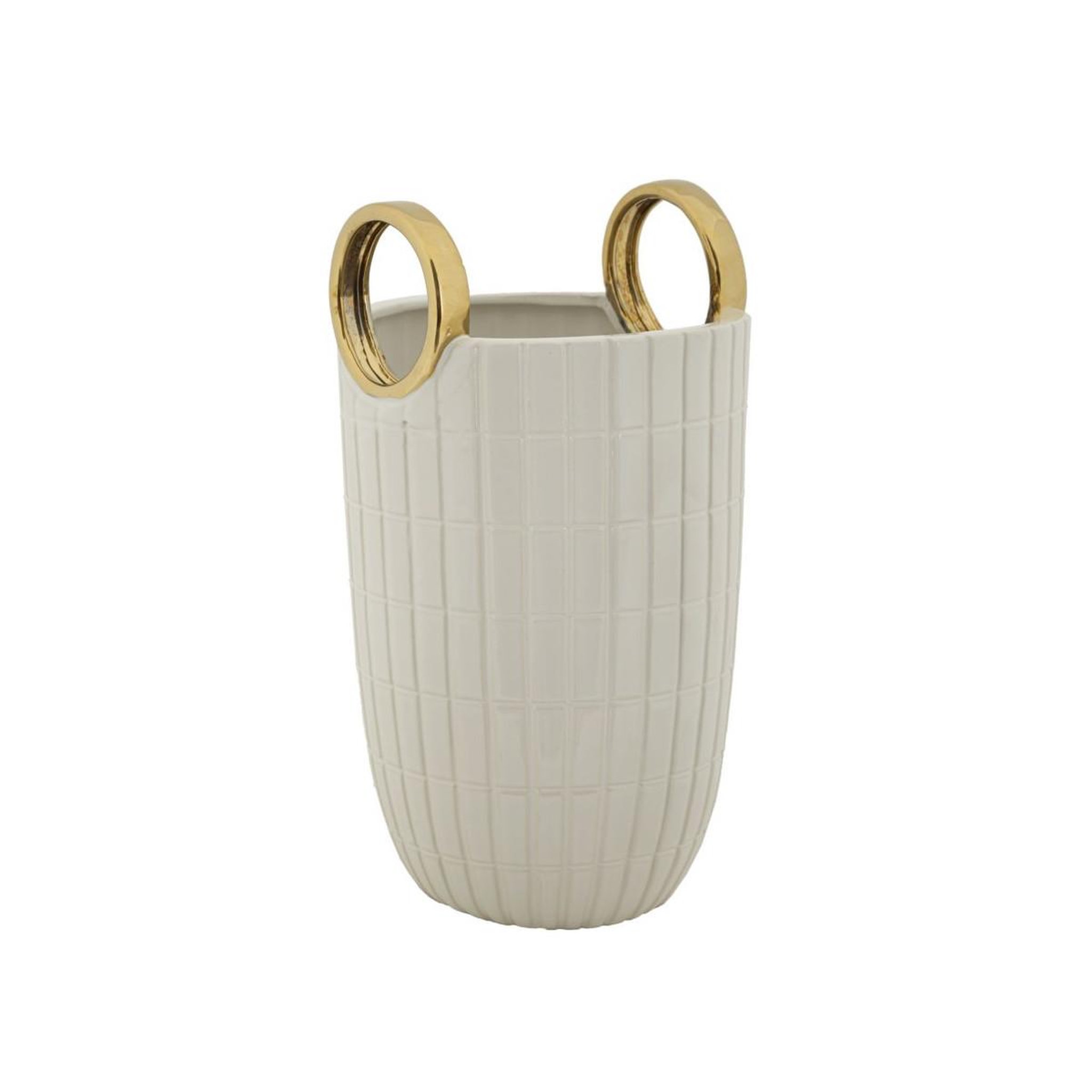 Paris Prix Vase design en céramique  shopping  25cm blanc