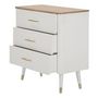 Voir la diapositive 4 : Paris Prix Commode 3 Tiroirs en Bois  Matera  80cm Blanc & Naturel