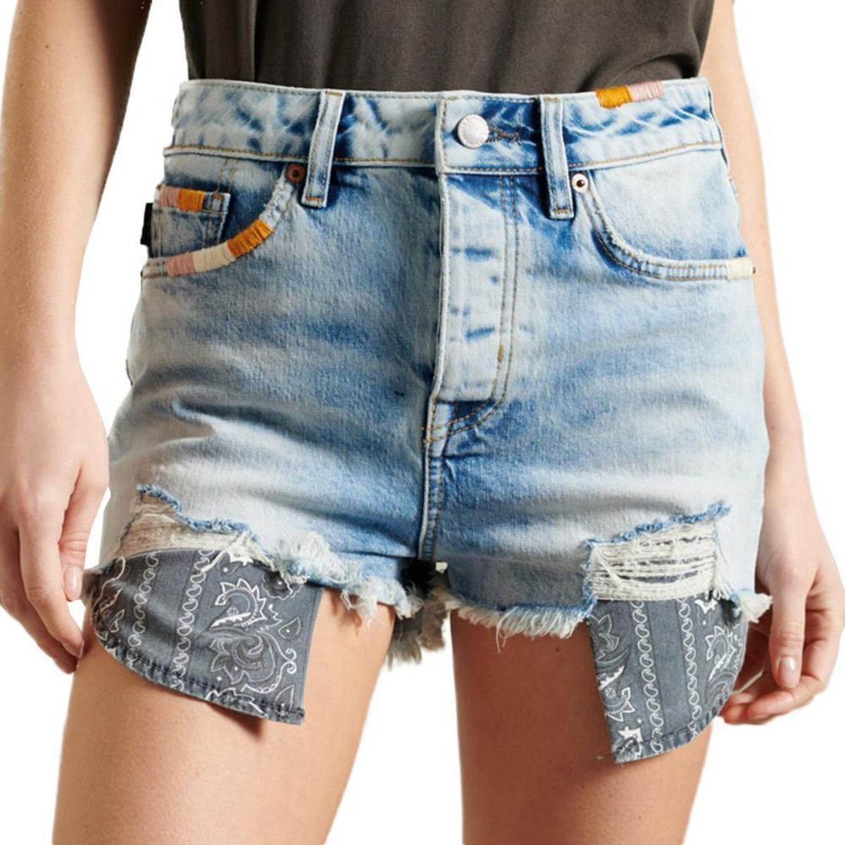 SUPERDRY Short en Jean  clair Femme Superdry Skinny Hot