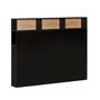 Voir la diapositive 1 : VS VENTA-STOCK Tête de lit Zeus 165 cm avec rangements noirs, 2 portes 9 trous