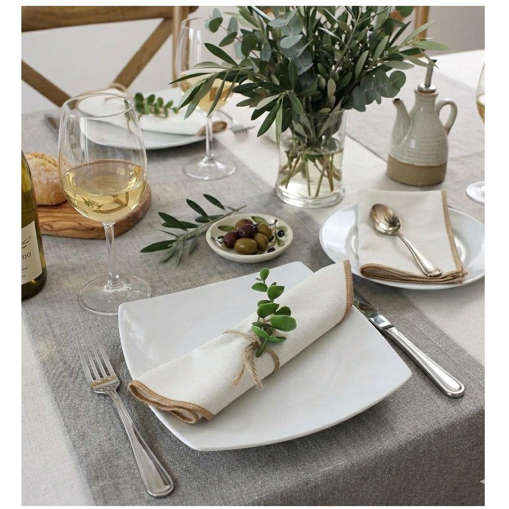 Voir la diapositive 2 : Eden Lot de 4 serviettes de table linna