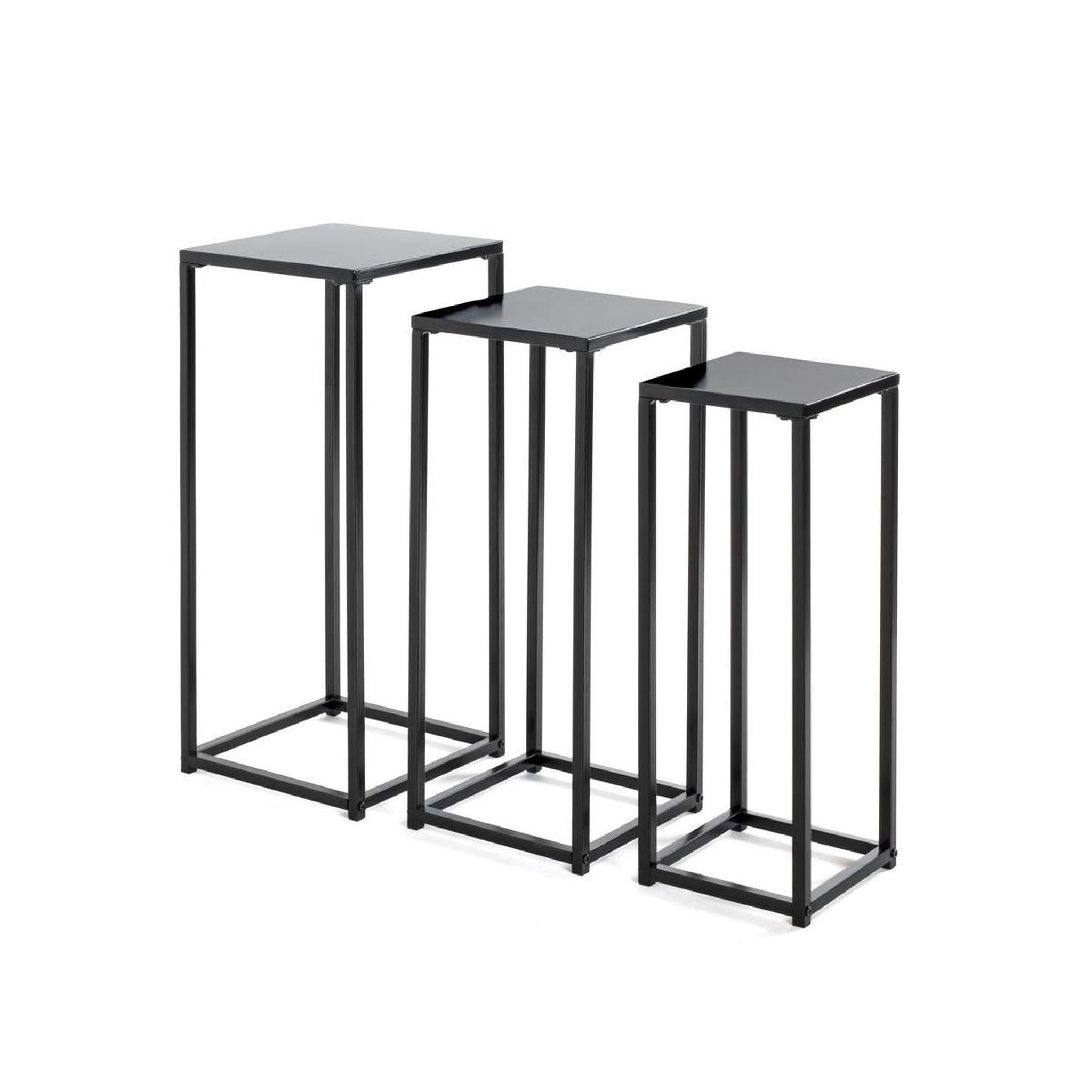 Voir la diapositive 3 : Paris Prix Lot de 3 porte-plantes en métal  cromano  71cm noir