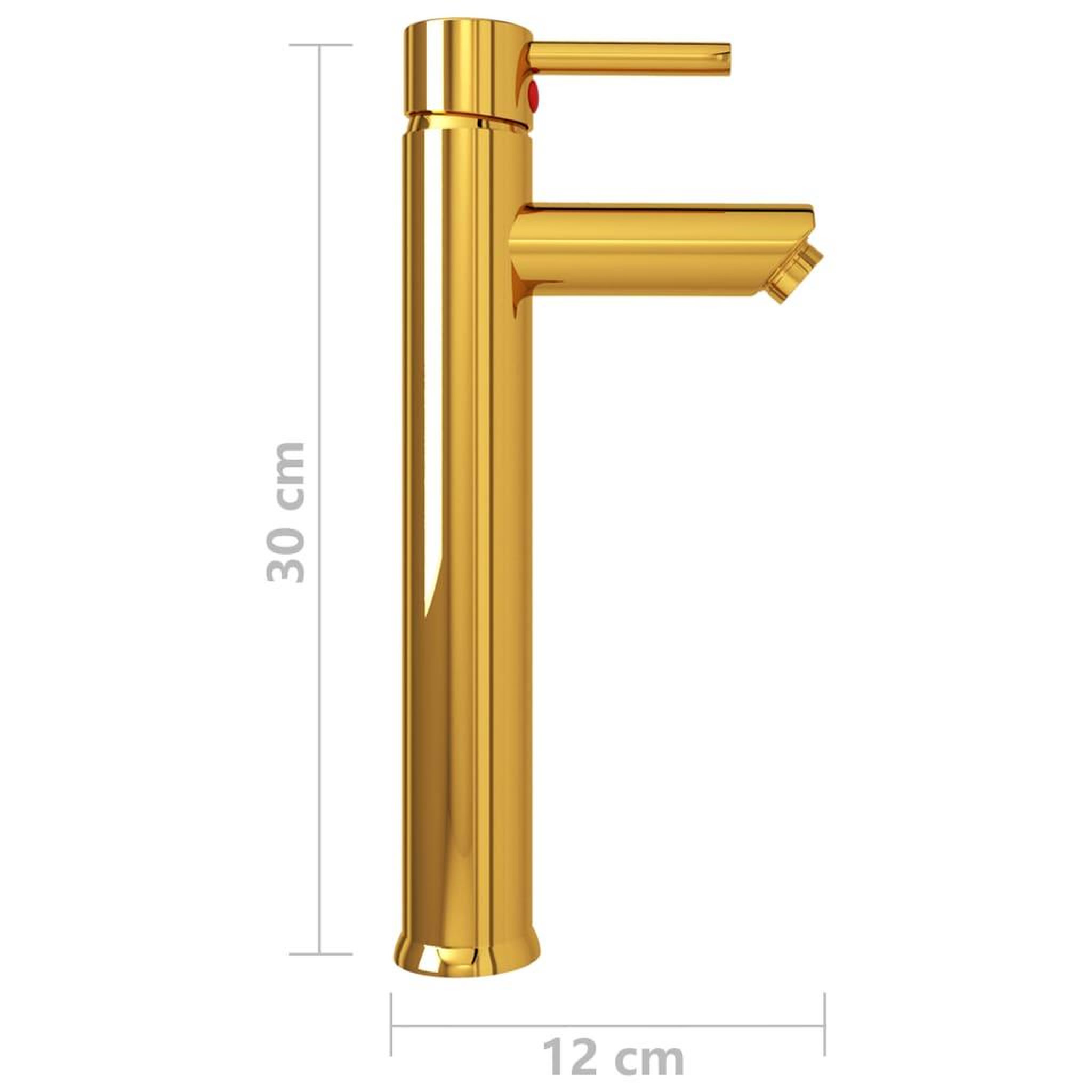 Voir la diapositive 5 : VIDAXL Mitigeur de salle de bain dore 12x30 cm