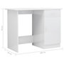 Voir la diapositive 6 : VIDAXL Bureau Blanc brillant 100x50x76 cm Bois d'ingenierie