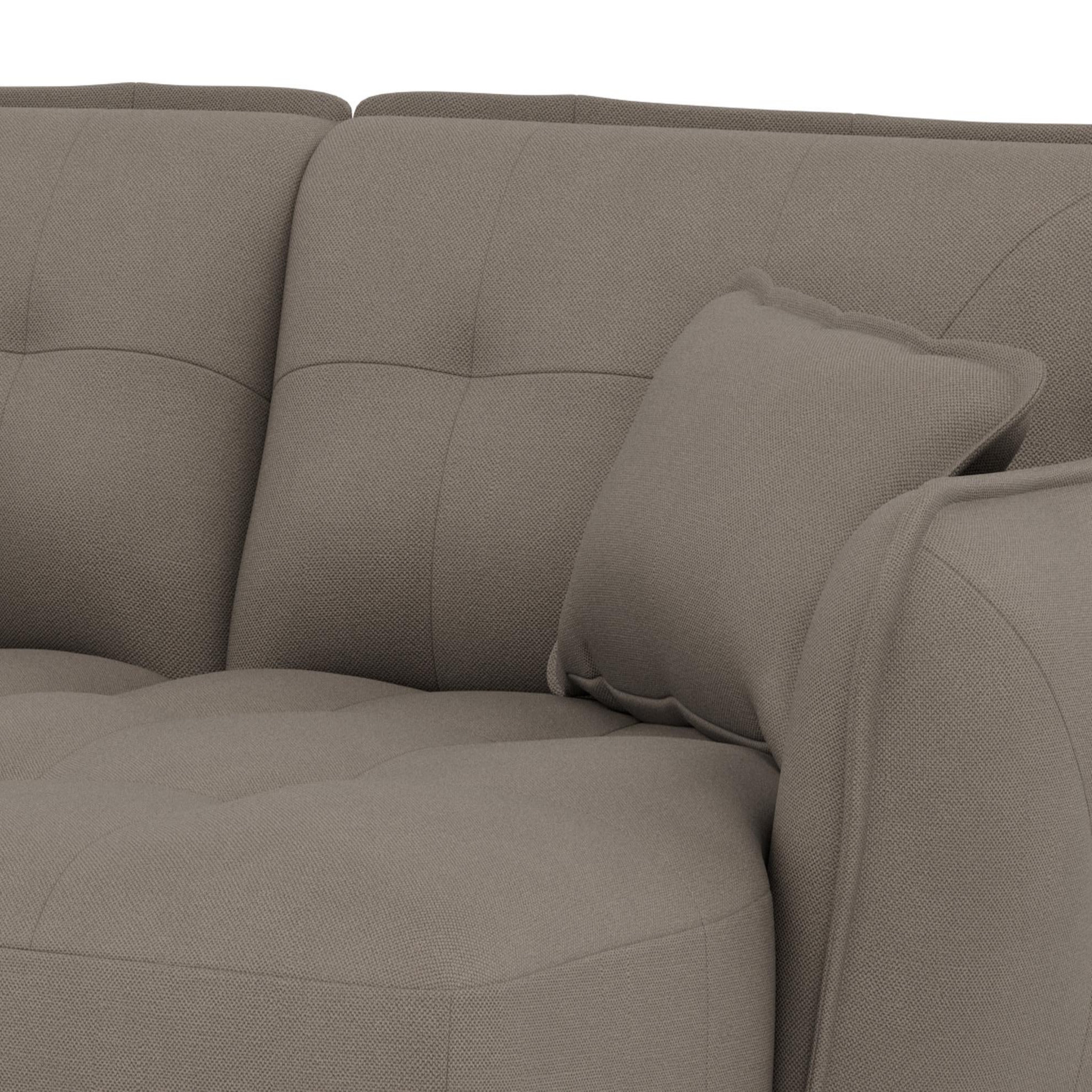 Voir la diapositive 6 : BEST MOBILIER Thais - canapé droit 4 places avec double méridienne assise profonde en tissu texturé