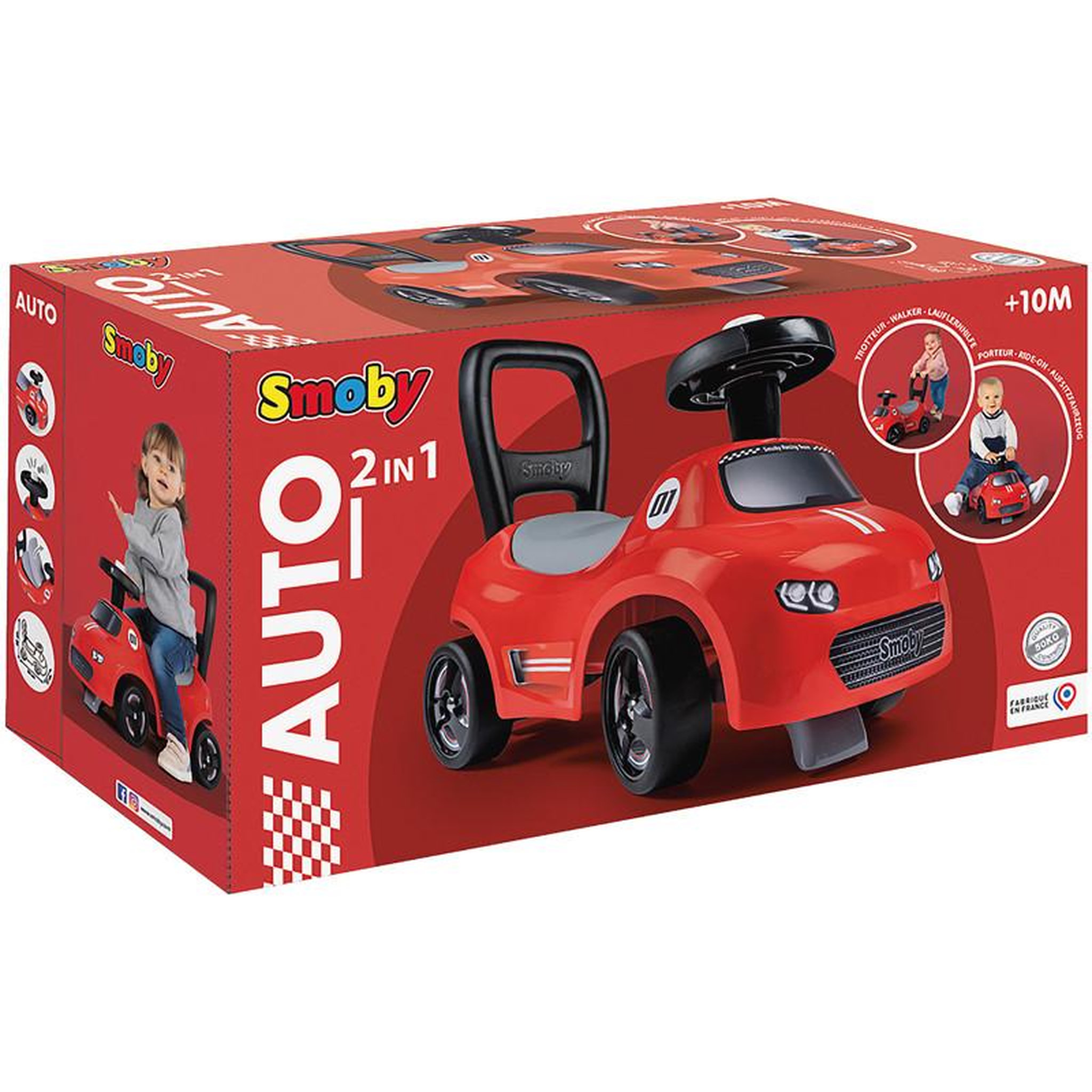 Voir la diapositive 1 : SMOBY PORTEUR AUTO ROUGE Smoby SMY720541