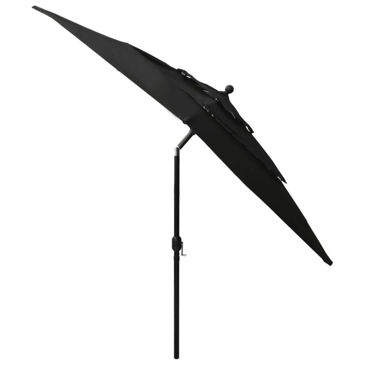 VIDAXL Parasol de jardin a 3 niveaux avec mat en aluminium noir