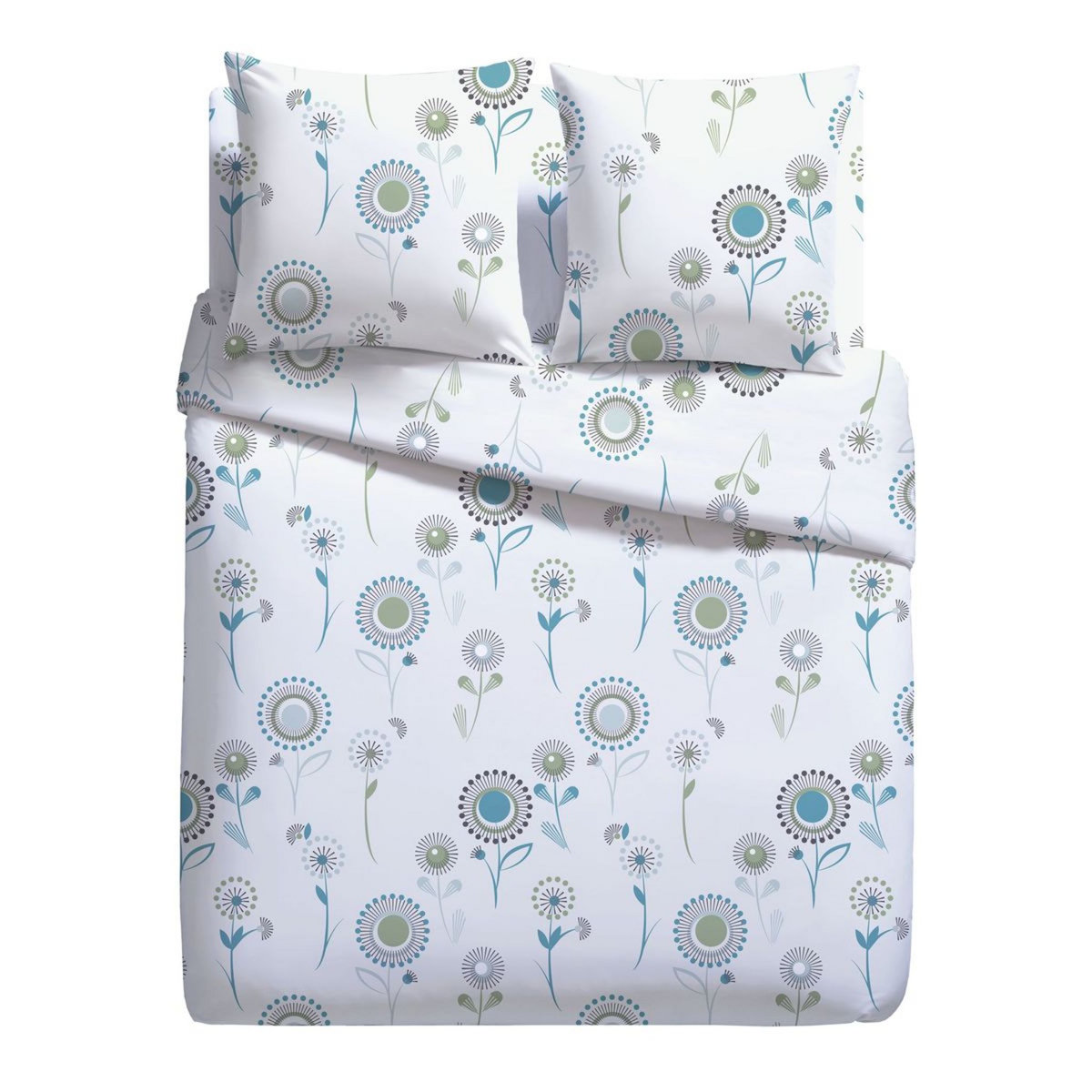 Parure housse de couette fantaisie en microfibre motif floral PIO