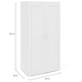 Voir la diapositive 5 : ID MARKET Armoire 2 portes VITO blanc penderie 80 cm avec étagères rangement maxi capacité